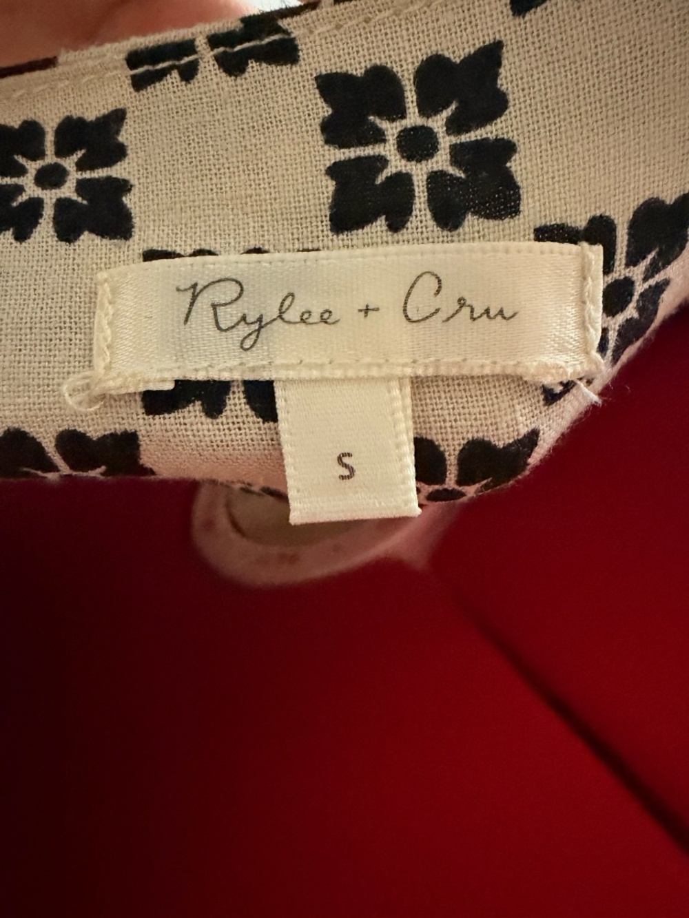 Rylee + Cru Babydoll Mini Dress | Black White Print | Womens Size S | Like New - Picture 4 of 4